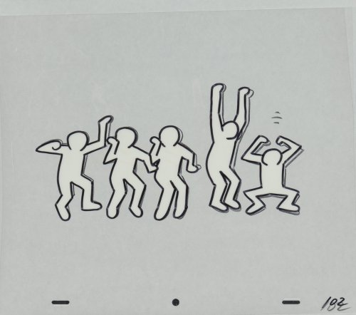 gameraboy:SesameStreet breakdancers animation cels by Keith Haring, 1987.