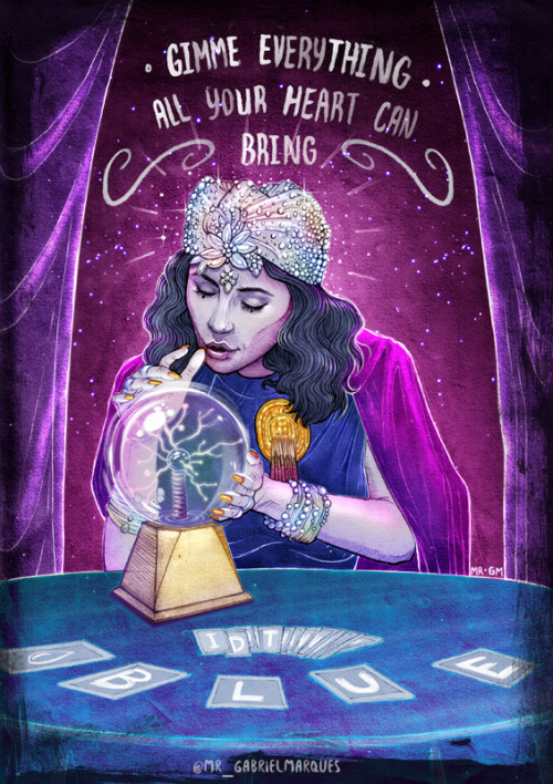 mrgabrielmarques:  Illustration of Marina and the Diamonds ( planetfroot ) as “Madame Marina - The Fortune Teller” by Mr. Gabriel Marques - Inspired by the video Blue, directed by Charlotte Rutherford. <3