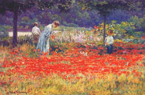 Poppy Garden - John Ottis Adams 1901Impressionism