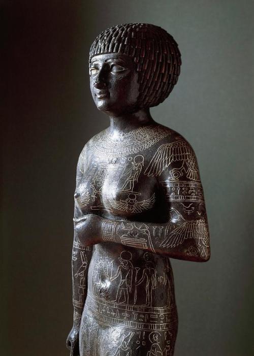 egypt-museum:Statue of Princess TakushitCopper alloy hollow cast statue of the princess-priestess Ta