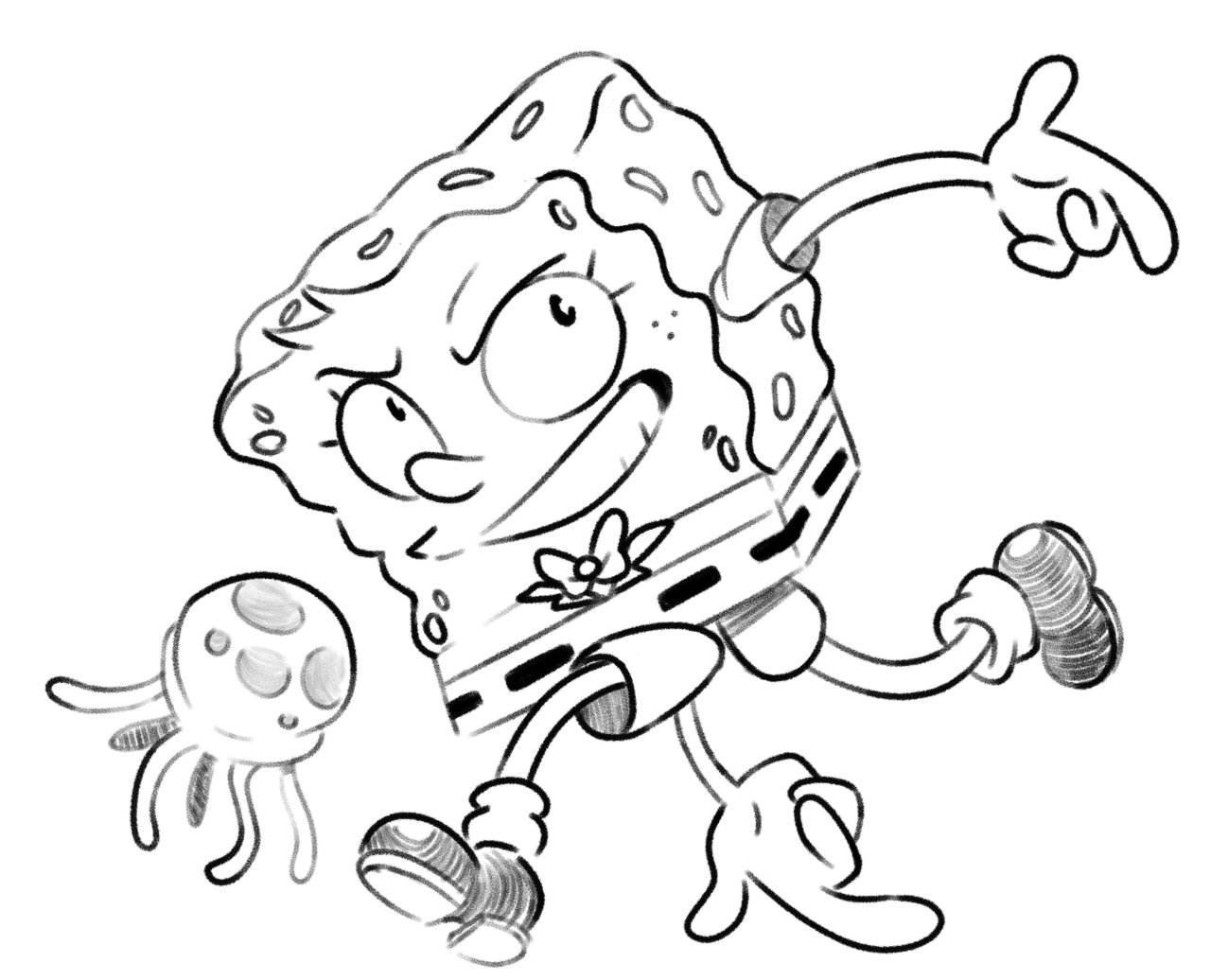 Cartoon SpongeBob Coloring Page  Cartoon coloring pages, Tumblr coloring  pages, Detailed coloring pages