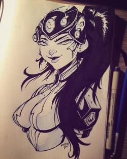 sweeney-boo:  “One shot, One kill.” #overwatch #widowmaker #blizzard #doodle #inking #sketchbook #sweeneyboo 