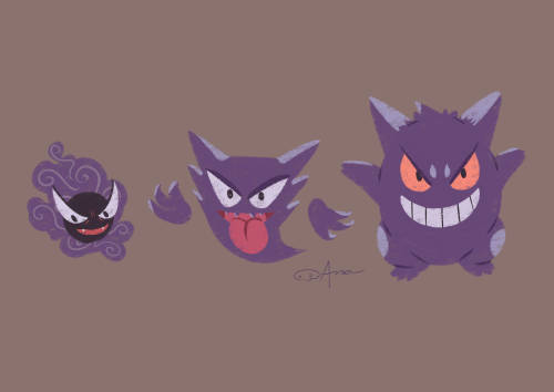 I love Ghost type Pokemons and Gastly Eu adoro pokémons de tipo fantasmas e o Gastly também