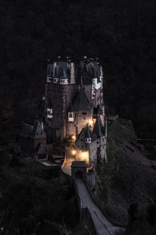 willkommen-in-germany: Naturally spooky Burg Eltz :) - a medieval castle nestled in the hills a