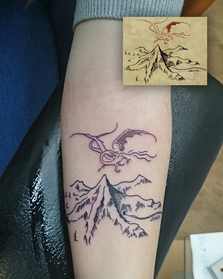 Red Dragon Above A Single Solitary Peak  Fan Art Sticker by Zazzy B   Sticker art Ring tattoos Japanese tattoo