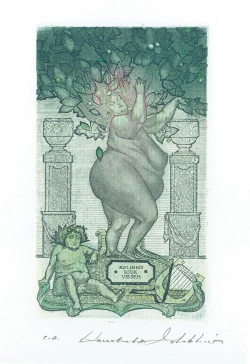 thehistoryofheaviness - Erotic bookplate by Ukrainian artist...