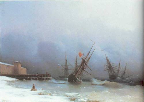 Warning of storm, 1851, Ivan AivazovskiMedium: oil,canvas