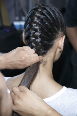 runway-bliss:  Backstage at Diesel S/S 2014 RTW 