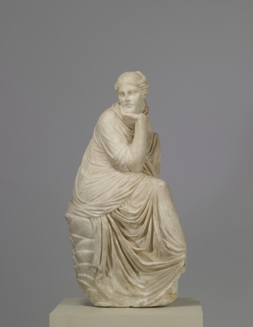 ancientpeoples:Seated Muse or Nymph on RockRoman copy of Greek Statue2nd Century BCHellenisticSource