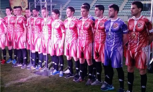 Flesh with out Blood.Spanish fourth tier side Club Deportivo Palencia sporting the “flayed look” in 