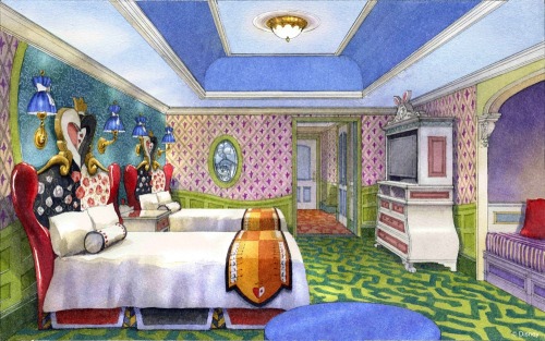 tinkeperi:Tokyo Disney Resort: Alice in Wonderland room:)