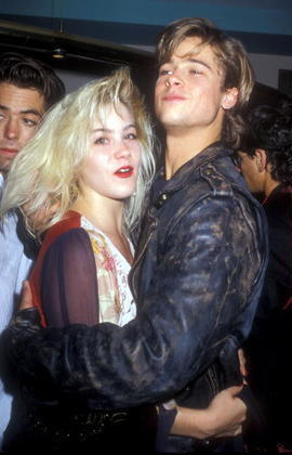 vintagesalt:  Christina Applegate & Brad Pitt, 1988