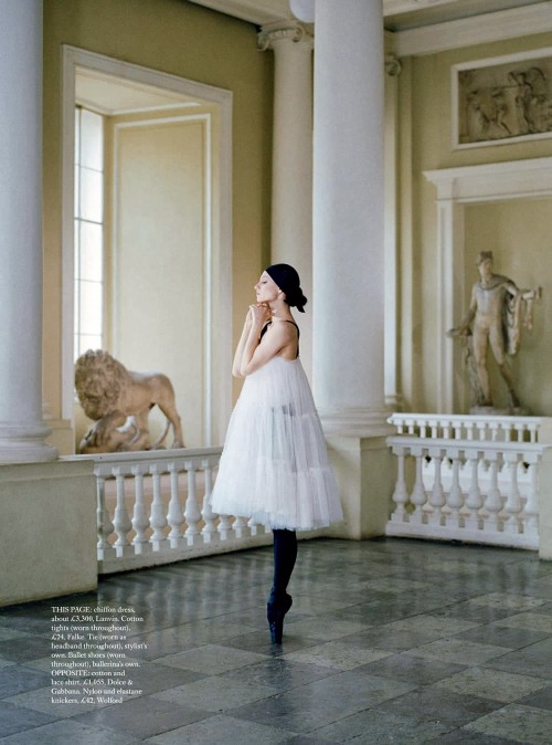 Ballerina Oksana Skorik. Harper’s Bazaar UK, November 2013. Photograph by Valery Katsuba.&ldqu