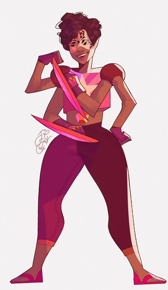 saceri-art:  steven fused with the gems! (left to right: carnelian, rainbow quartz,