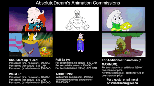 absolutedream-undertaleart: ((A couple people were curious about how much my animated commissions ar