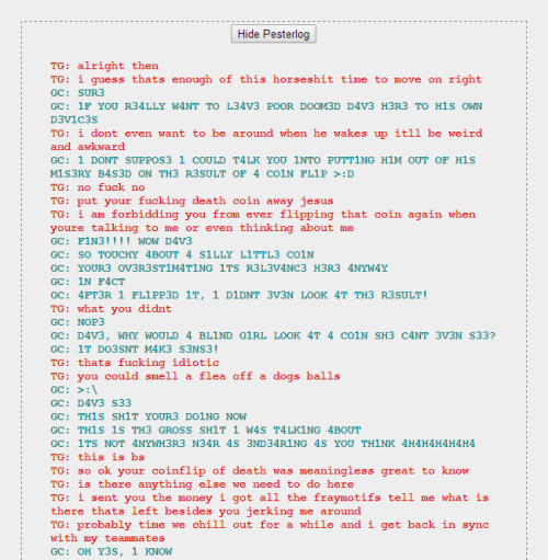 Dave and Terezi&rsquo;s 19th/20th convos.