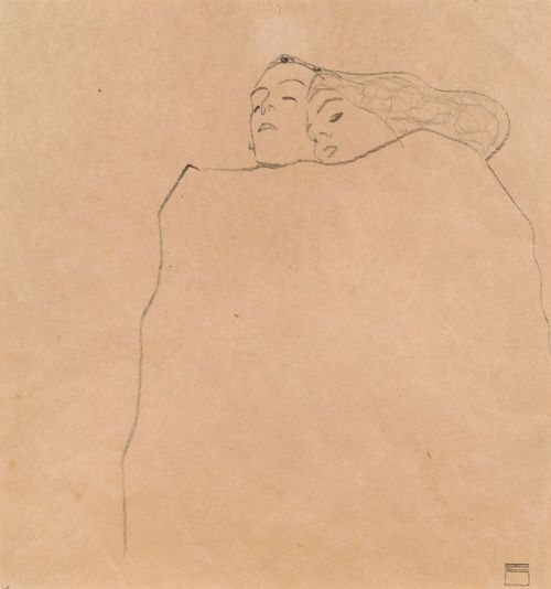snowce: Egon Schiele, Schlafendes Paar [Sleeping Couple], 1909