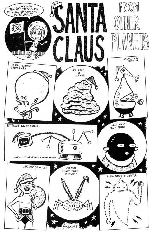 thebristolboard:Christmas strip by Gilbert Hernandez from Measles #5, published by Fantagraphics, Wi