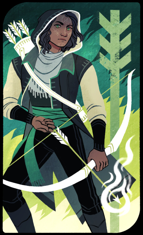 I fell so hard for Inquisition y’all. Here’s the obligatory tarot card: Kel (Lavellan) as the ace of