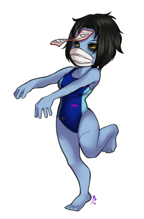 magicalzombieart:Swimsuit chibi commission for DDdreamer @ DA!