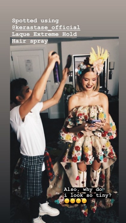 Josephine Skriver getting ready for the 2019 Met Gala Celebrating Camp: Notes on Fashion in NYC - Ma