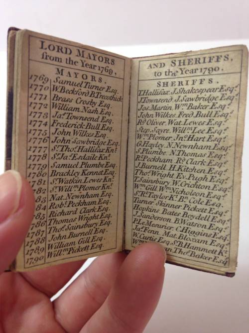 uispeccoll: It’s Miniature Monday! Here we have an Almanac for 1790 by the Company of Station