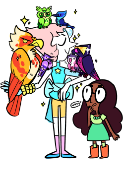 actuallyagentcarolina:  i told my friend i would draw garnet as a bird but i went slightly overboard