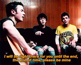 hoppersjim:“We wrote a song called “Please Be Mine”. -Nick Jonas“The song just, like, literally wrot