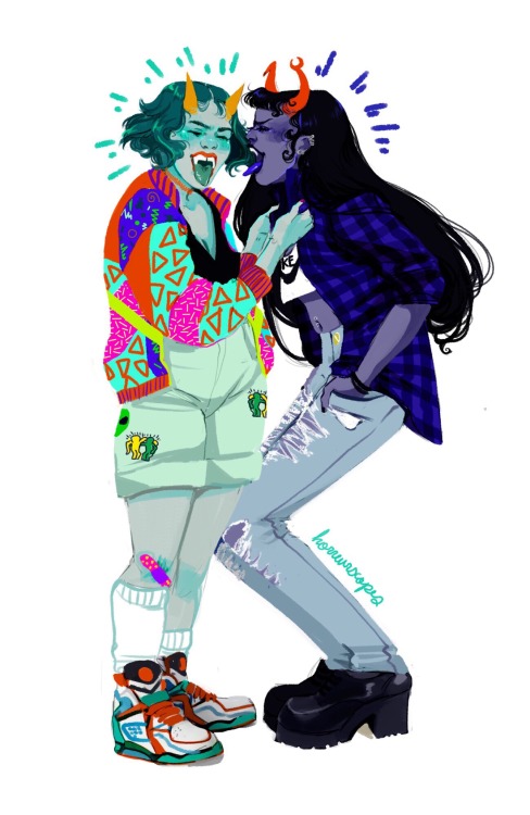 traumatizedterezi:CHECK IT OUT!! an absolutely amazing vriska/terezi piece i commissioned from my fr