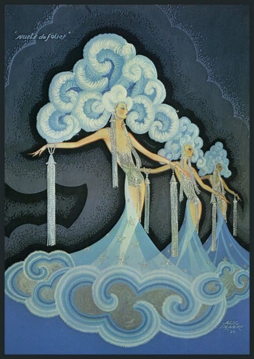 Illustration of the Folies Bergère by Alec Shanks - 1932.