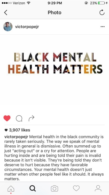 electrikqueen:tomfordvelvetorchid:Love you vic!!!!!Mental health needs more attention beyond praying