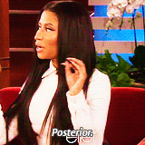 swiftsugg:  Nicki Minaj’s synonyms for &ldquo;butt&rdquo; on Ellen.  