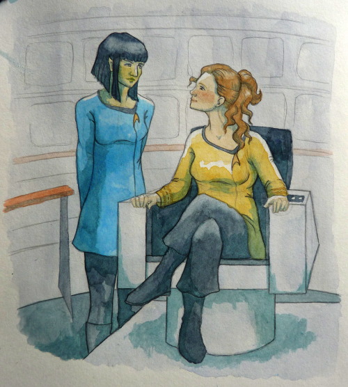 thegriffindiary:Fem!spirk because the wonderful spockoandjimjim dragged me down with her ;P Of cours