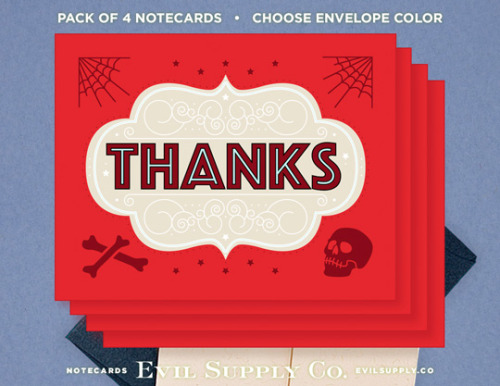 Thanks notecards ($3.00 for a set of 4)Simple and casual gratitude for small favors, such as &ld