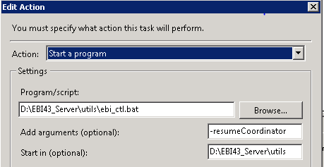 Windows Task Scheduler Entry to Resume Cleo Clarify Server