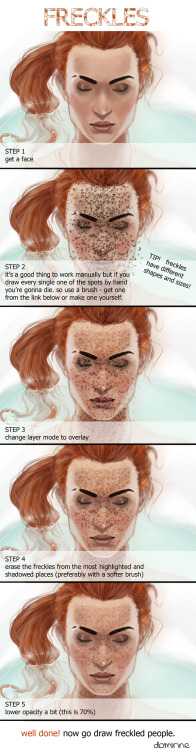 art-and-sterf:how i do freckles by ~domirine