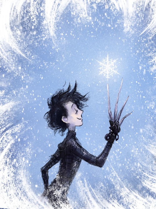 Snowflake.A piece I started on last autumn while working on a school paper about Edward Scissorhands