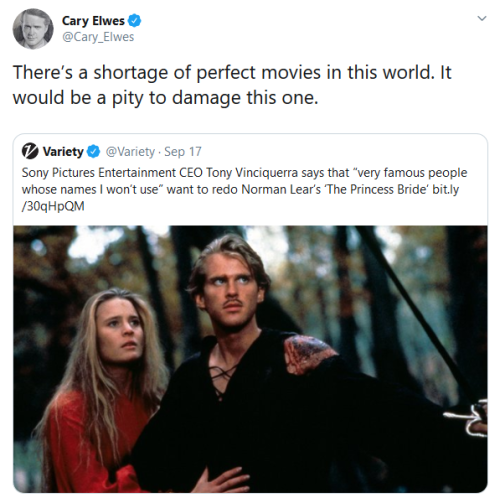 domina-honoribila: animepopheart: I would have went with “Inconceivable,” but Cary Elwes