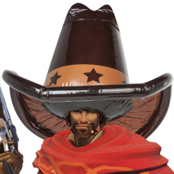 kairibloodheart:  curiousliltrashstash:  ladysei:  Overwatch AU where everything’s the same except McCree wears this hat.  Howdy   In this au the hat protects him from at least one headshot and when his hat pops he says ‘Alright which one of you yella