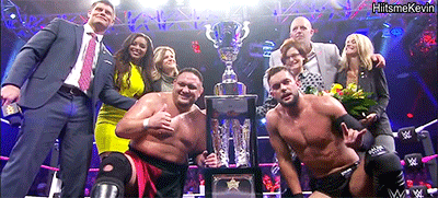 hiitsmekevin:  Your winners of the Dusty Rhodes classic tag team tournament.Finn Balor & Samoa Joe