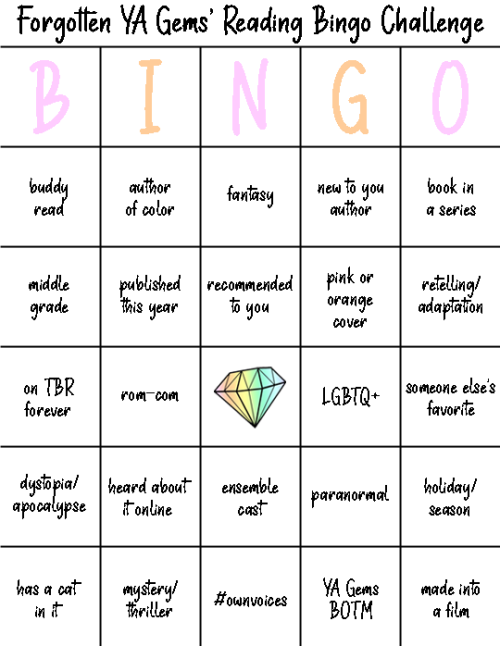 brightbeautifulthings: Welcome to Forgotten YA Gems’ fourth annual Reading Bingo Challenge!There are