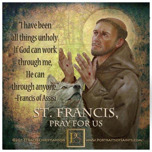 portraitsofsaints:Happy Feast DaySaint Francis of Assisi 1181-1226Feast day: October 4Patronage: ani