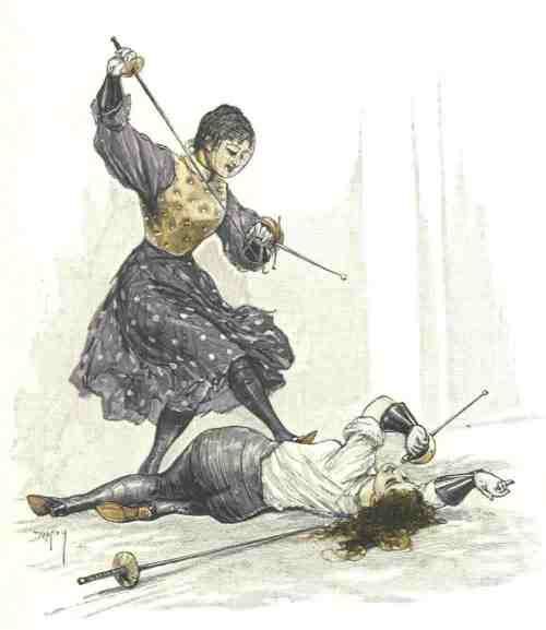 the-history-of-fighting:Old School Fencing Ladies