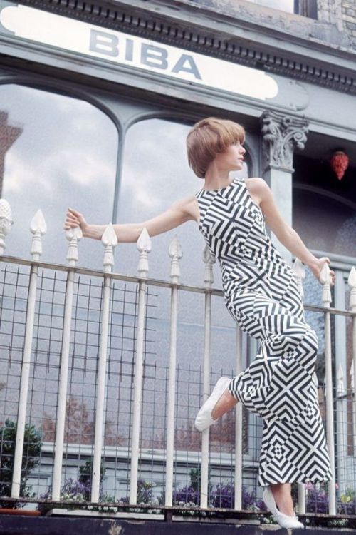 Biba Monochrome jumpsuit, 1967 Credit: Rex