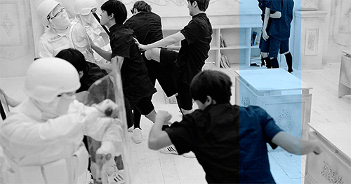 b2ngtan-deactivated20140124:  j-hope &amp; jimin hard at work in the bg  