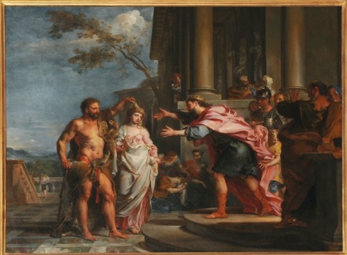 hildegardavon:Louis Galloche, 1670-1761Hercules returning Alceste to Admetus, n/d, oil on canvas, 15