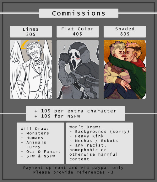 Comms are open!Give me a shout via DM for more info