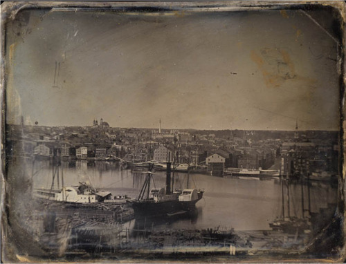 (top) Baltimore harbor from Federal Hill, 1850.(top middle) Baltimore harbor from Federal Hill (faci