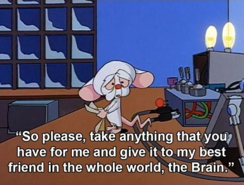 rudeassbeach: baddeststudpapi: Pinky was really the homie even when Brain was an ass about shitThi