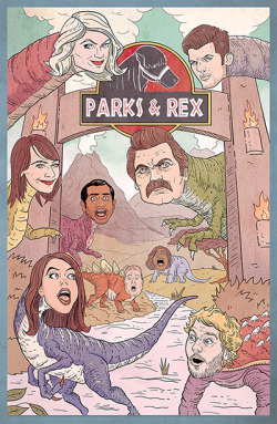 popgonemetal:    When you type “parks and rex” instead of “parks and rec”   Tag yourself I’m T-Rex Swanson.  